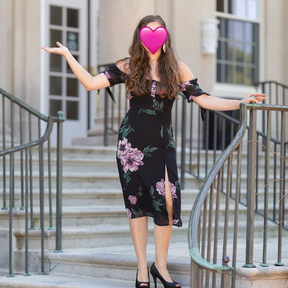 Floral Black Dress